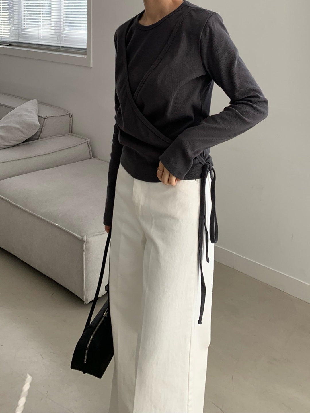 Ribbed Wrap Cardigan