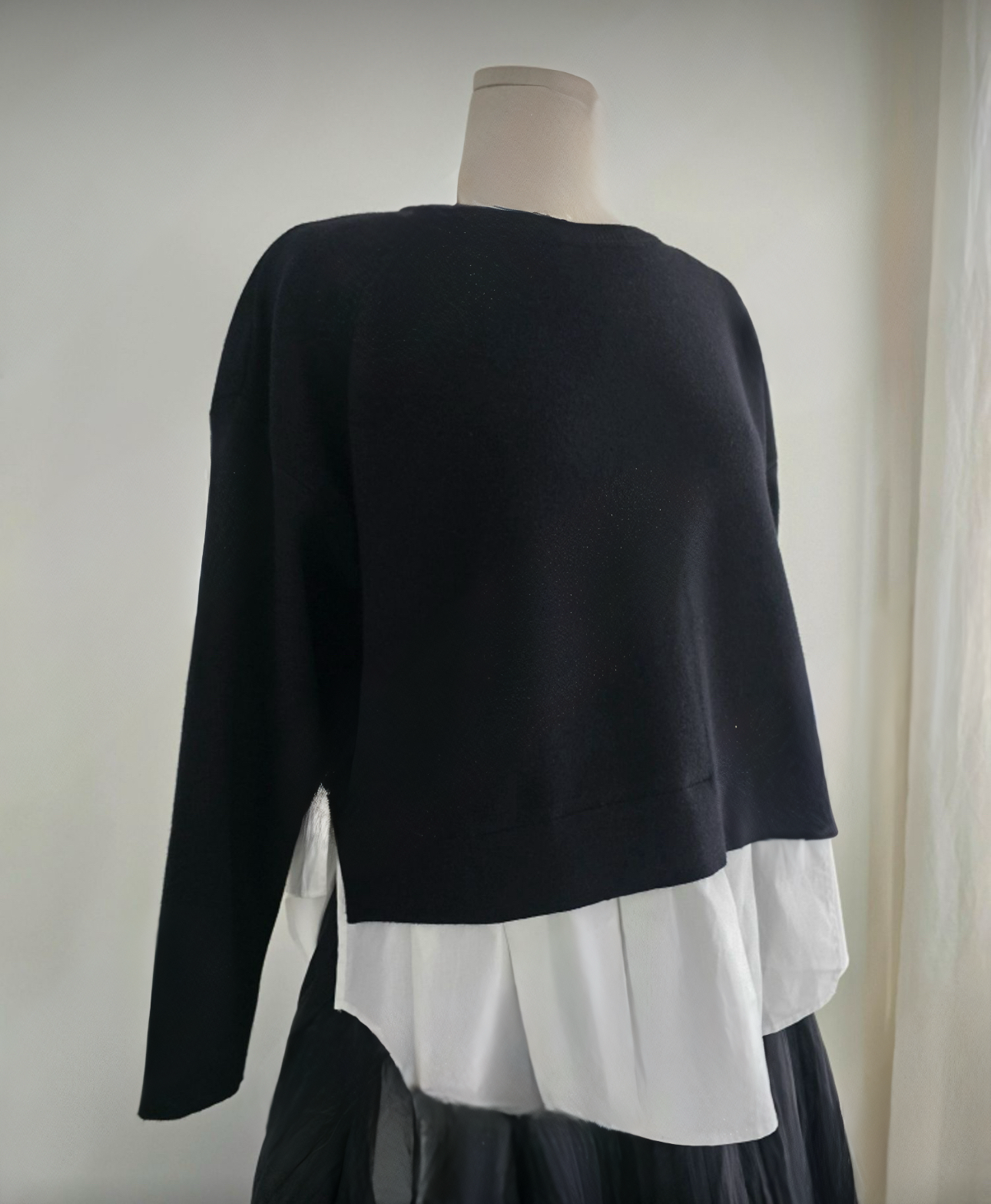 Knit Layered With Whit Shirt