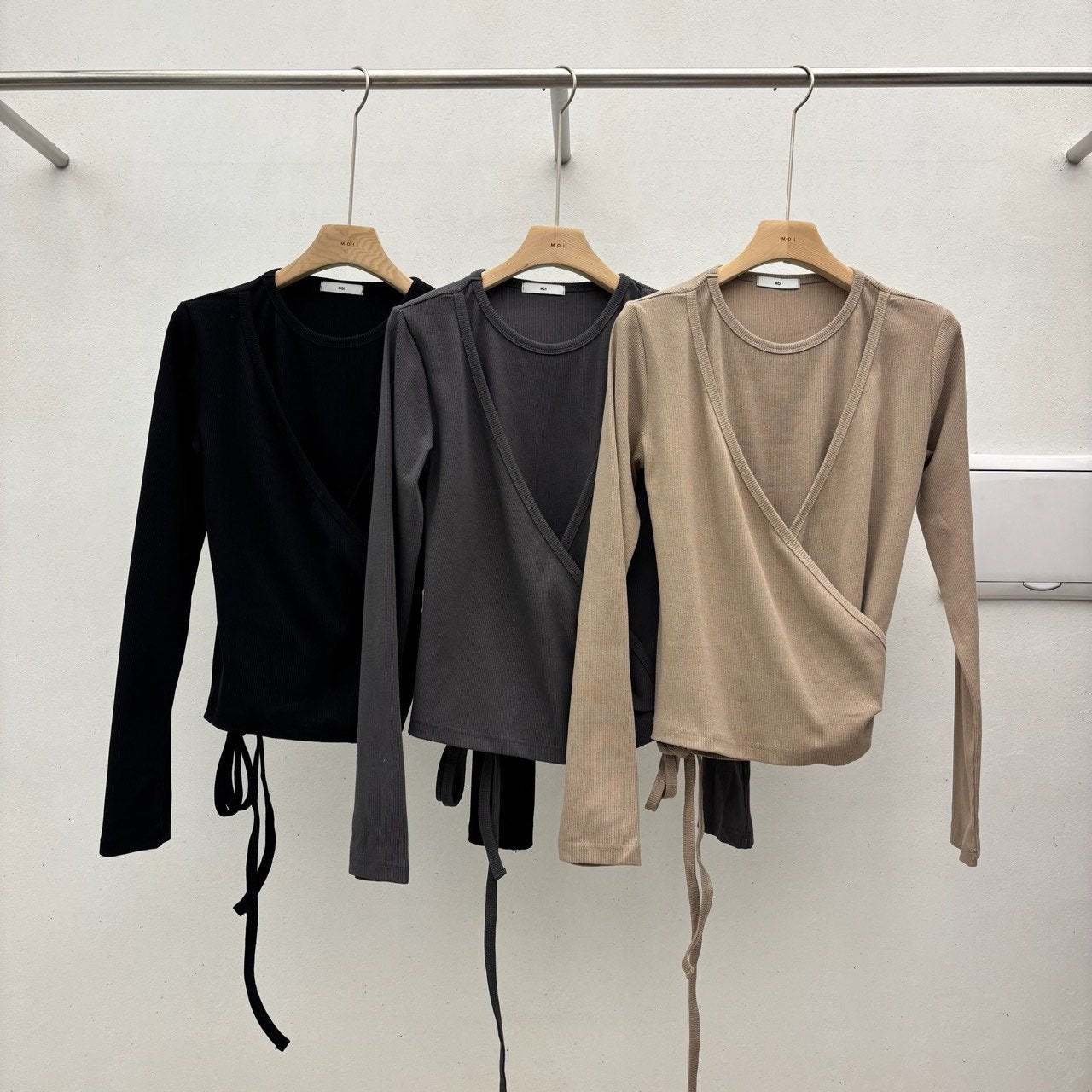 Ribbed Wrap Cardigan