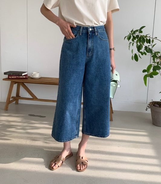 Deep Blue Wide Ankle Jean