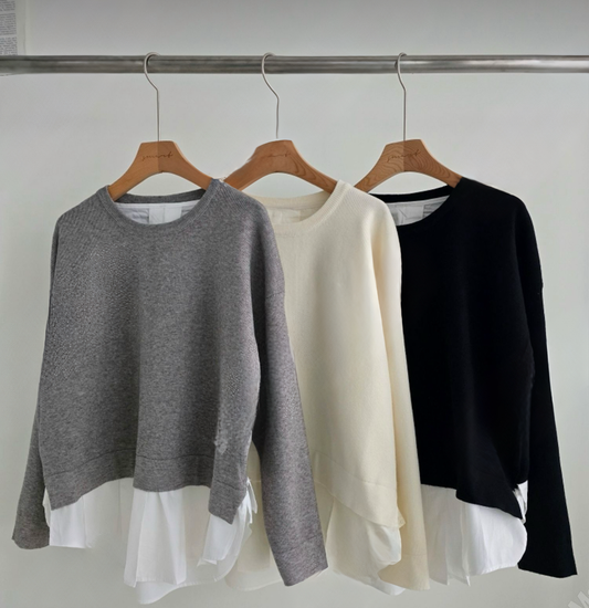 Knit Layered With Whit Shirt