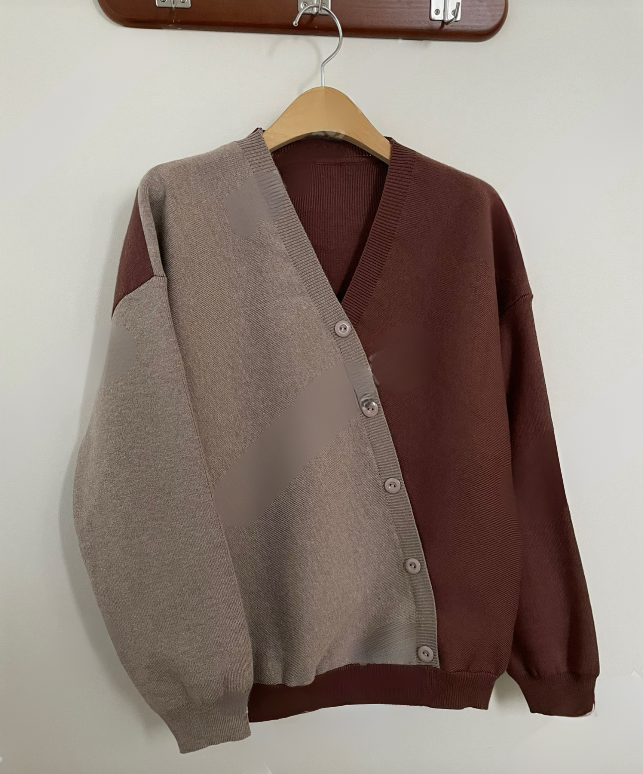 Unbalanced color Cardigan