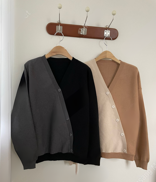Unbalanced color Cardigan
