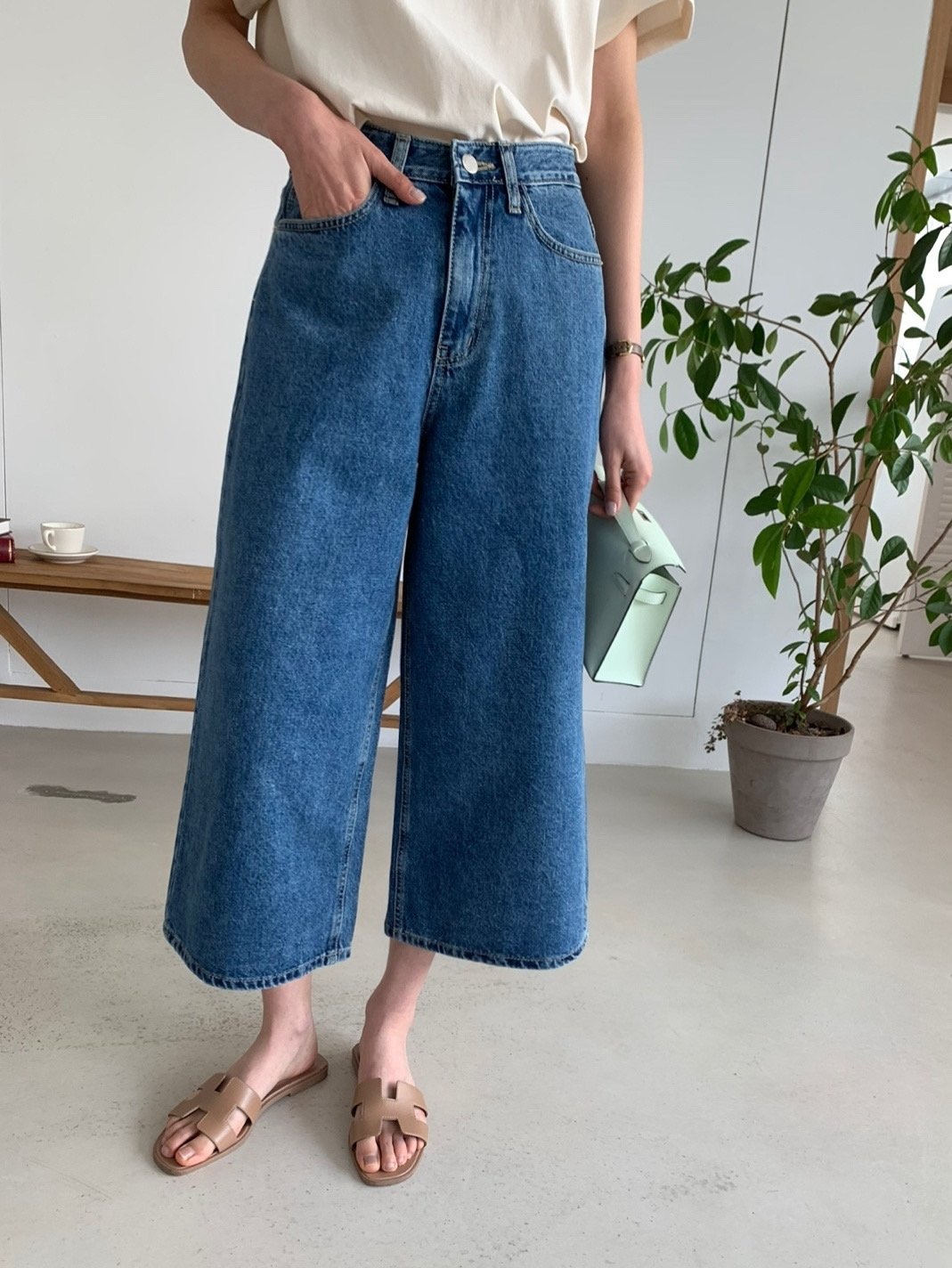Deep Blue Wide Ankle Jean